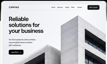Canvas website template preview