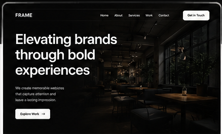 Frame website template preview